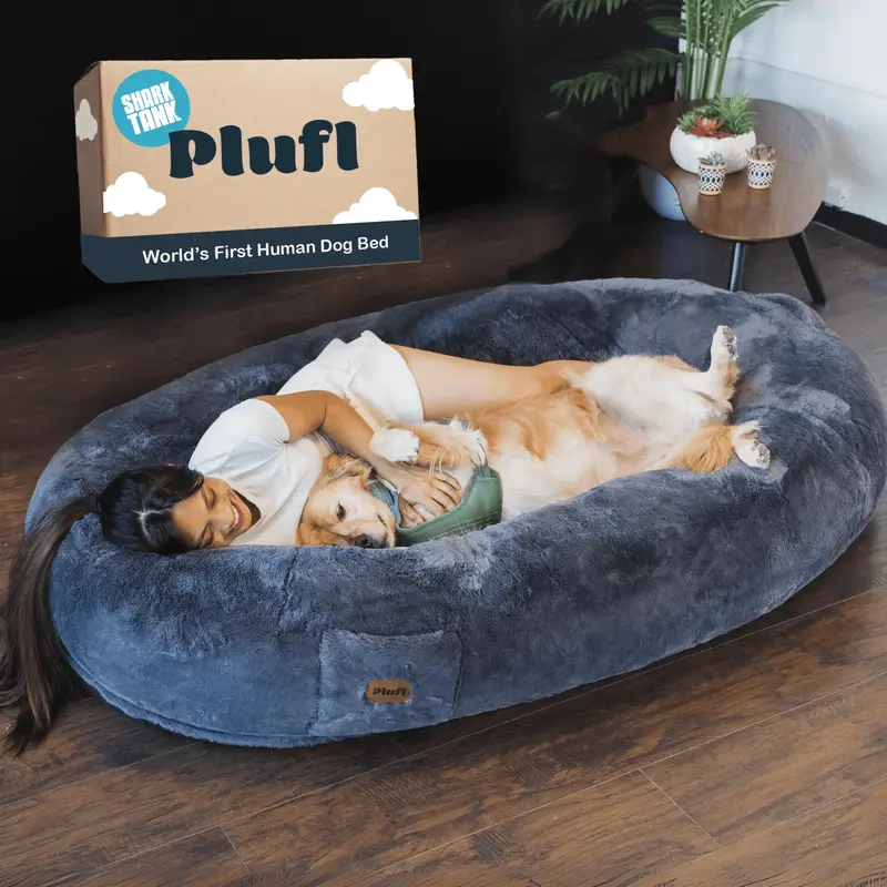 Plufl World's First HUMAN DOG BED - Premium Adult Sized Bed for Relaxation - As Seen on Shark Tank