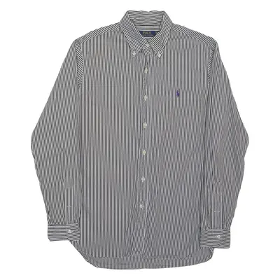 POLO RALPH LAUREN Mens Shirt Black Pinstripe Long Sleeve M