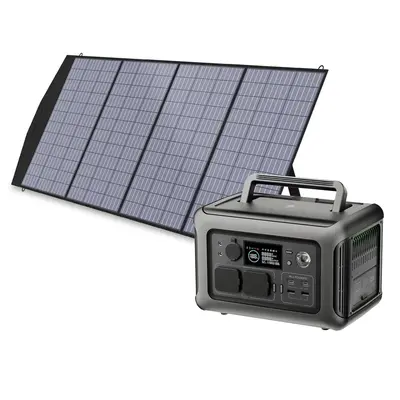 ALLPOWERS R600 Solar Generator 600W Portable Power Station 299Wh with Solar Panels R600-Black + SP033 200W Solar Panel
