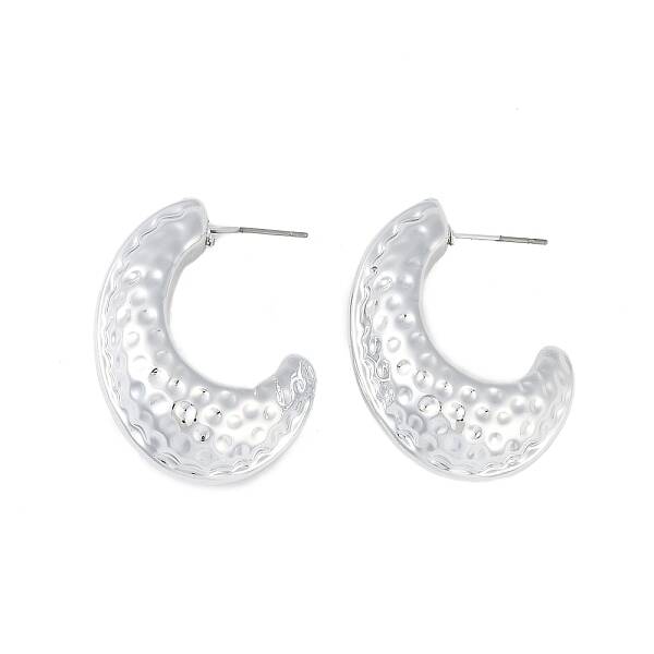 Texture Moon CCB Plastic Stud Earrings for Women