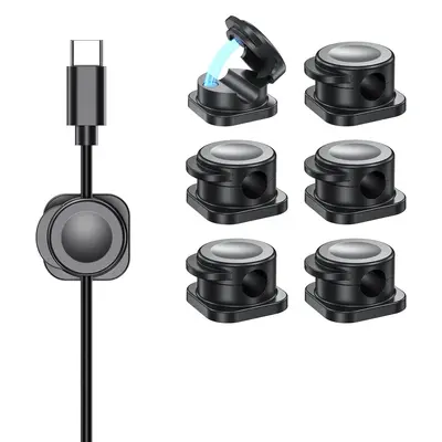 Magnetic Cable Clip, 6 Counts/set Adhesive Cable Management Holder, Cable Organizer, Desk Organizer for Home Office, Computer...