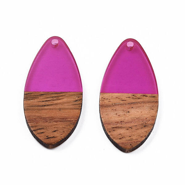 Transparent Resin & Walnut Wood Pendants