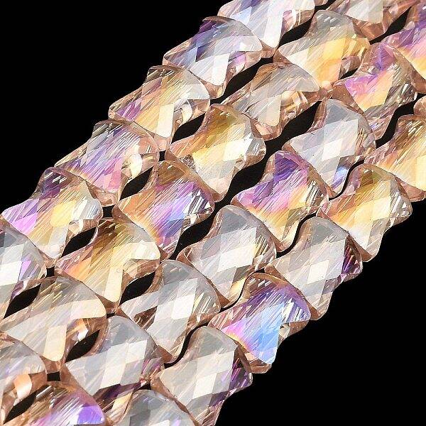 AB Color Plated Transparent Glass Beads Strands