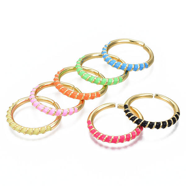 Enamel Wrap Open Cuff Ring