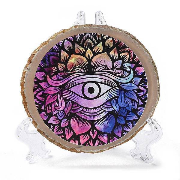 Printed Natural Agate Slice Stone Ornament