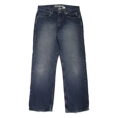 HARLEY DAVIDSON Mens Jeans Blue Relaxed Straight Stone Wash W35 L32