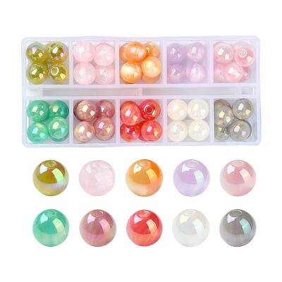 70Pcs 10 Colors Translucent Resin Beads