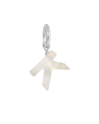 MOP Letter Charm | Metal Color: Silver | Letter: K