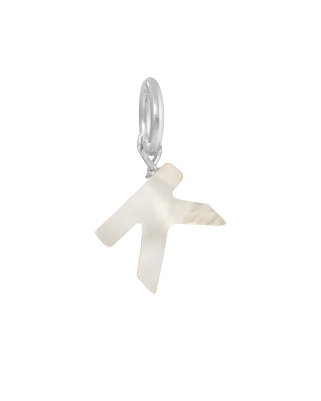 MOP Letter Charm | Metal Color: Silver | Letter: K