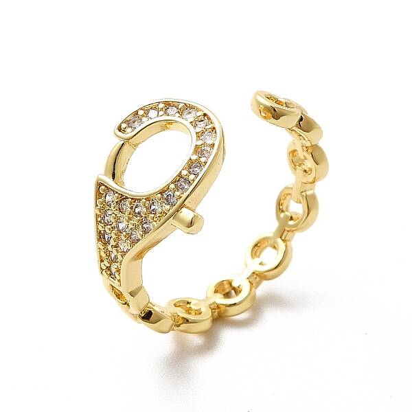 Clear Cubic Zirconia Clasp Shape Open Cuff Ring