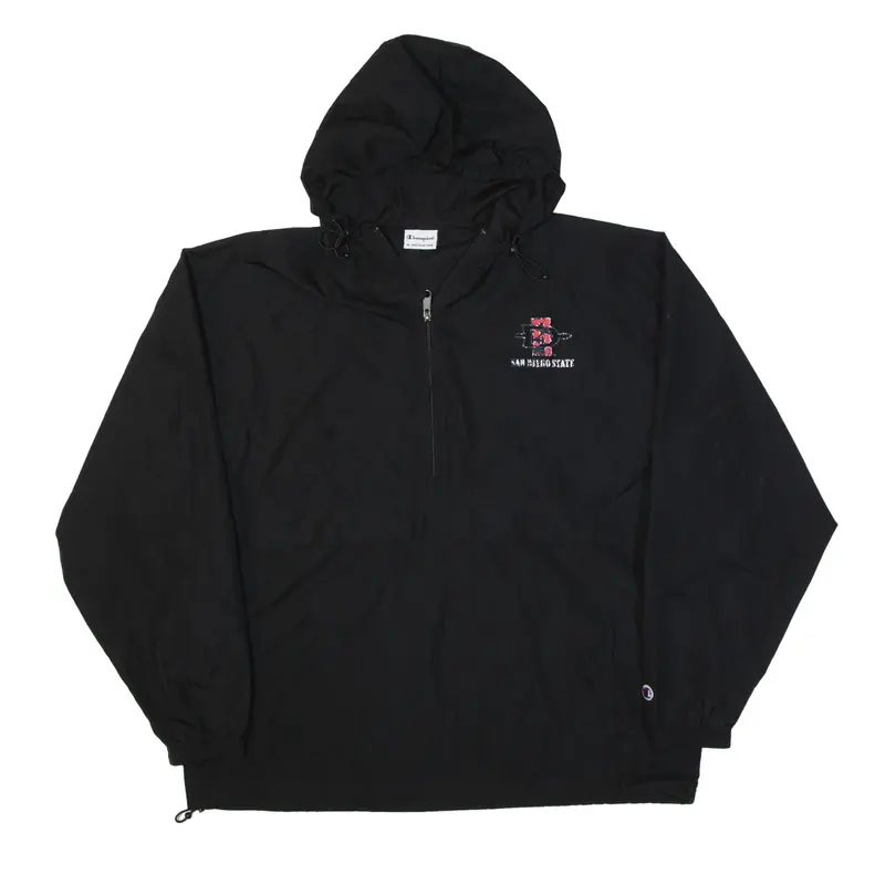 CHAMPION USA San Diego State 1/2 Zip Pullover Jacket Black Mens XL