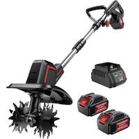 SOARFLY kevin.finds 20V Cordless Tiller Cultivator, 360 RPM, With 2×4.0AH Batteries & Charger, 9 inch Width, 6.6 inch Depth,...