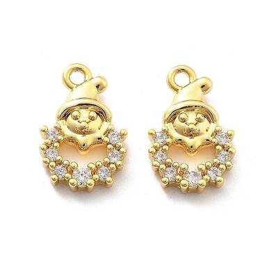 Brass Micro Pave Cubic Zirconia Pendants