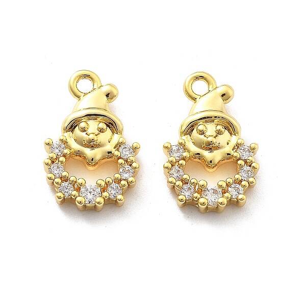 Brass Micro Pave Cubic Zirconia Pendants