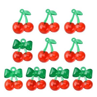 10Pcs 2 Styles Transparent Acrylic Pendants