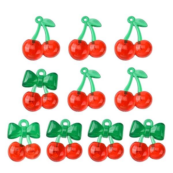 10Pcs 2 Styles Transparent Acrylic Pendants