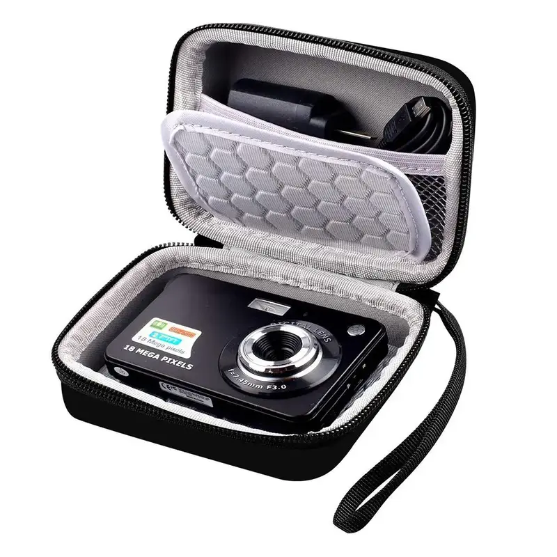 Portable Digital Camera Storage Bag, Shockproof Camera Protective Case With Lanyard, Mini Camera Storage Organizer for Di...