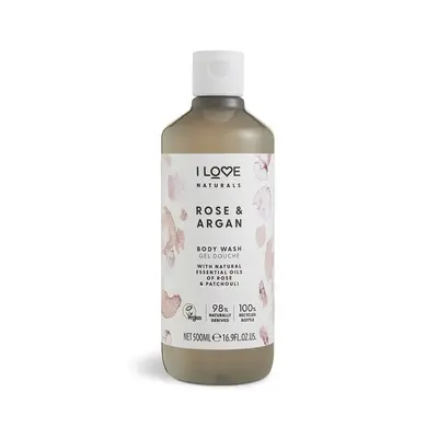 I Love, Naturals Collection, Vegan, Moisturizing, Rose & Argan, Body Cleanser, 500 ml