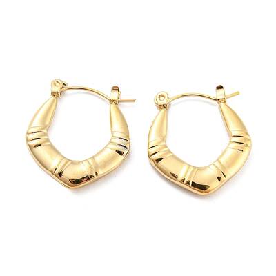 Chunky Rhombus 304 Stainless Steel Hoop Earrings for Women