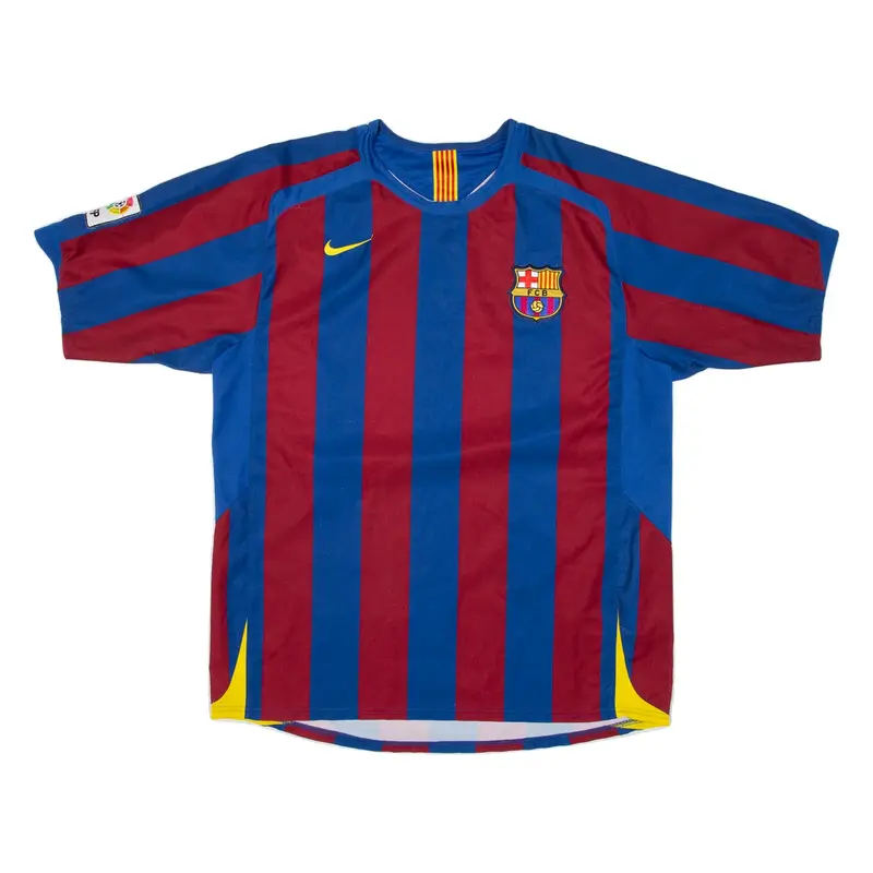 NIKE Barcelona Mens Football Shirt Jersey Blue L