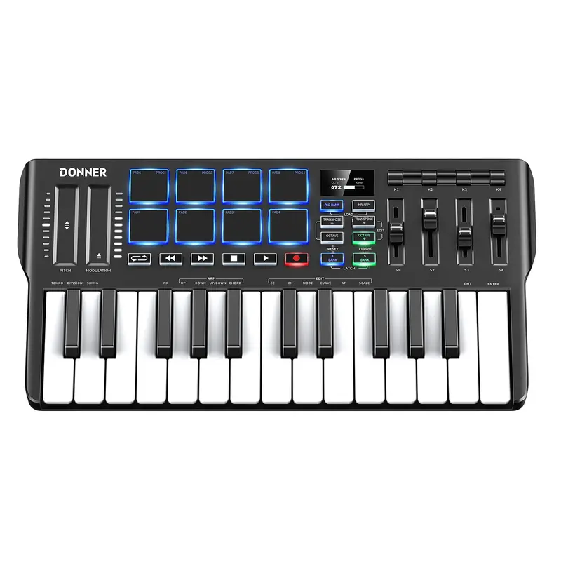 Donner DMK-25 PRO MIDI Keyboard - Black/White