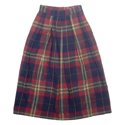 EVAN PICONE Womens A-Line Skirt Red Midi Wool Check XS