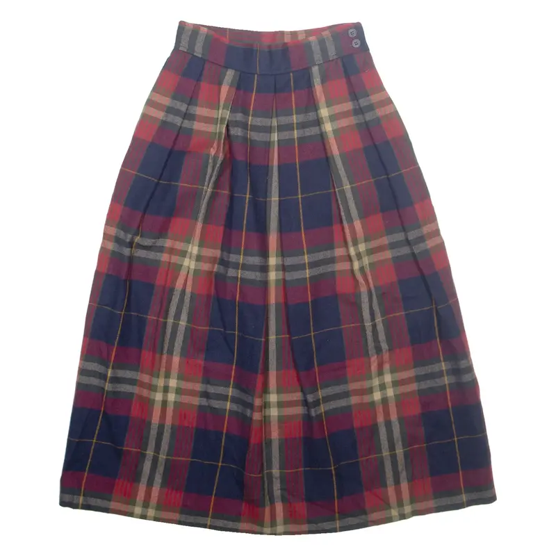 EVAN PICONE Womens A-Line Skirt Red Midi Wool Check XS