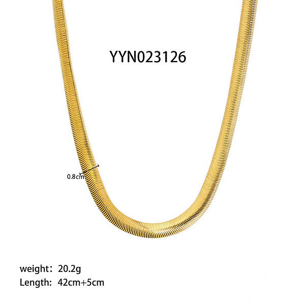 8mm Stylish Stainless Steel Snake Chain Necklaces for Women Men