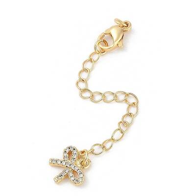 Brass Micro Pave Cubic Zirconia Ends with Chains