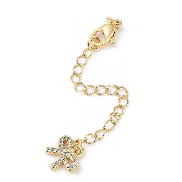 Brass Micro Pave Cubic Zirconia Ends with Chains