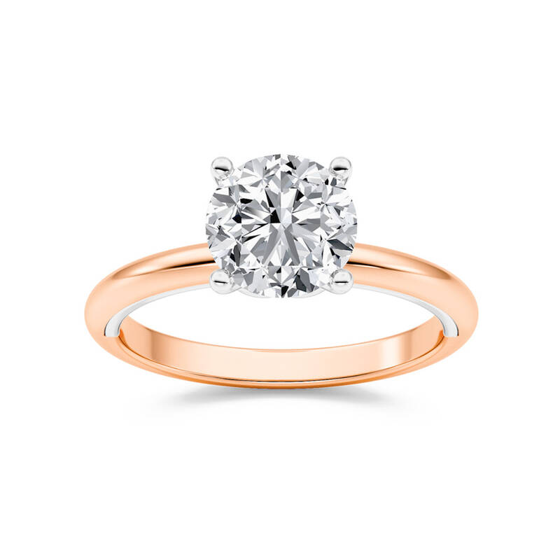 Harmony Bloom Two Toned Round Lab Grown Diamond Engagement Ring | 14K Rose-White Gold 3 1/2 CT. TW.