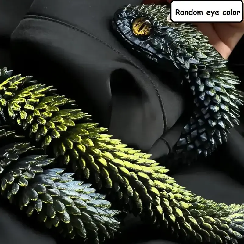 3D Printed Snake Design Figurine, 1 Count Creative Flexible Animal Themed Ornament with Random Eyes, Crafts & Unique Gifts fo...