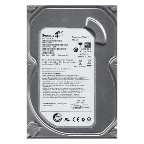 9YP13A-304 Seagate BarraCuda 7200.12 160GB 3.5-inch 6GB/s SATA NCQ 7200RPM 8MB Cache Desktop Hard Drive