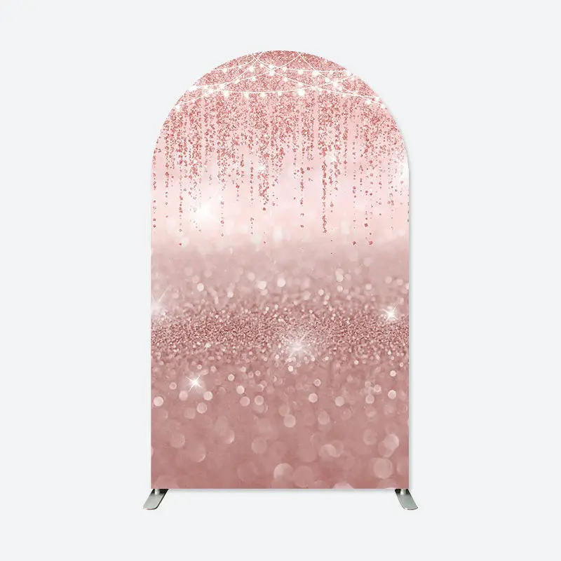 Aperturee Glitter Rose Gold Party Double Sided Arch Backdrop | Wedding Arch Backdrop | Circle Arch Backdrop Diy | Diy Round A...
