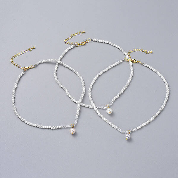 Glass Pearl Beads Pendants Necklaces