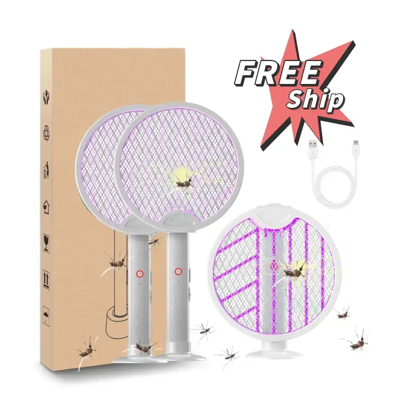 Yudodo Foldable Electric Fly Swatter Racket Handheld Bug Zapper, Portable & Durable Insect Killer Mosquito Zapper, 2 in 1 Mul...