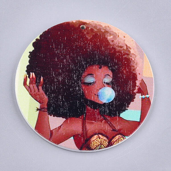 Printed Wooden Big Pendants