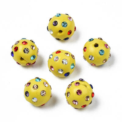 Polymer Clay Rhinestone Beads