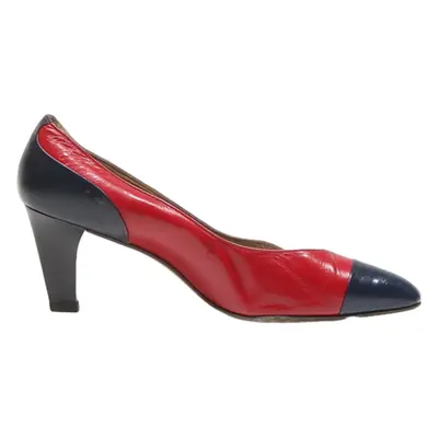 BALLY Pump Heels Red Leather Womens UK 4.5