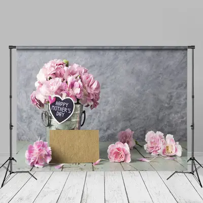 Pink Floral Abstract Happy Mothers Day Photo Backdrop - Aperturee