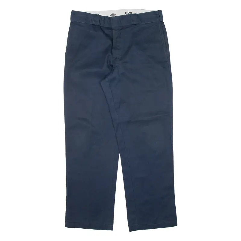 DICKIES 874 Workwear Mens Trousers Blue Regular Straight W34 L30
