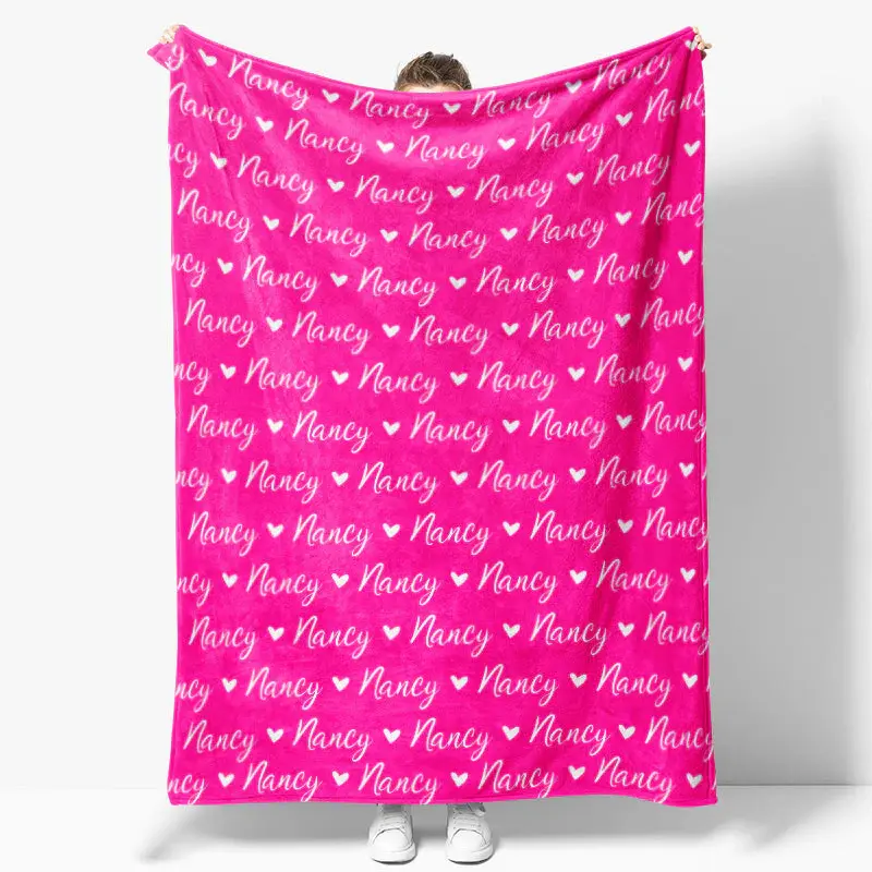 Personalized Name Fleece Blanket for Kids Gift - Aperturee
