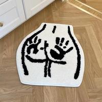 Creative Cartoon Pattern Rug, Non-slip Soft Floor Mat, Water Absorbent Plush Floor Carpet, Modern Abstract Rug, Decorative Ru...