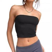 2025 Fashion Ins Style Tube Top Women's Inner Wear Pure Hot Girl Top Summer Outer Wear Pullover Vest Slim Fit Women's Clothin...