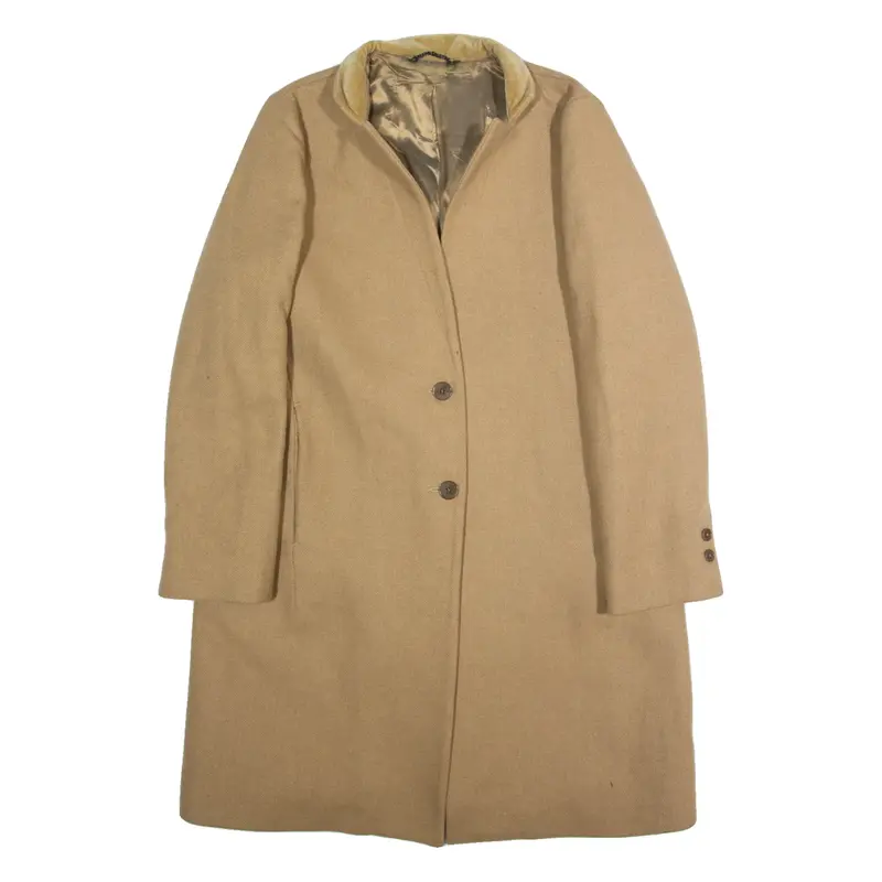 JIGSAW Womens Overcoat Jacket Beige Wool M