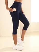Women's Tummy Control Capri Pants, High Stretch Seamless Yoga Leggings, Summer Pants for Women, Leggings for Women, Ladies' S...