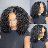 BangJazz Short Kinky Curly Ready to Wear Glueless Wigs Pre Cut Lace Bleachde Konts Closure Wigs 250% Density Human Hair Wig L...