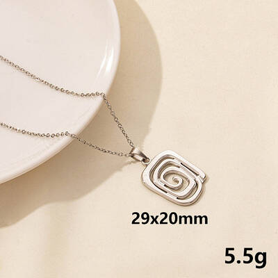 Stainless Steel Spiral Pendant Necklaces