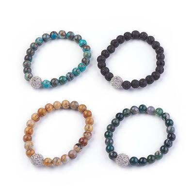 Natural Mixed Stone Stretch Bracelets