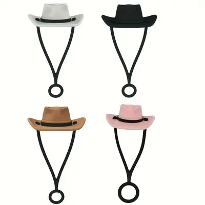 Silicone Cowboy Hat Shaped Straw Cover (4counts/set), Creative Straw Cover, Cup Straw Cover for 30 40 Oz Cup
